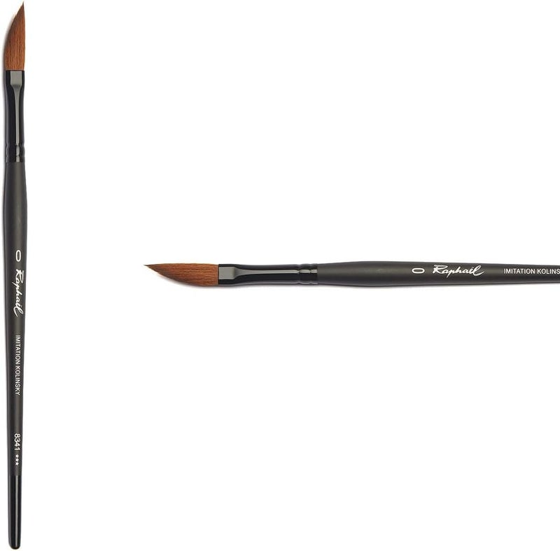 Raphael Stradivarius Synthetic Kolinsky Watercolor Brush, Dagger, 0 - Image 1